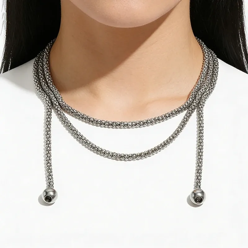 18K Gold Plated Multi-Layer Ball Pendant Necklace 5
