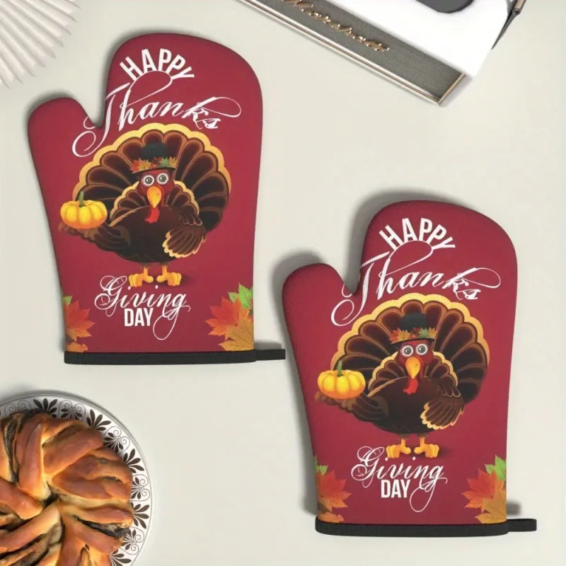 Thanksgiving Turkey Oven Mitts Set 1