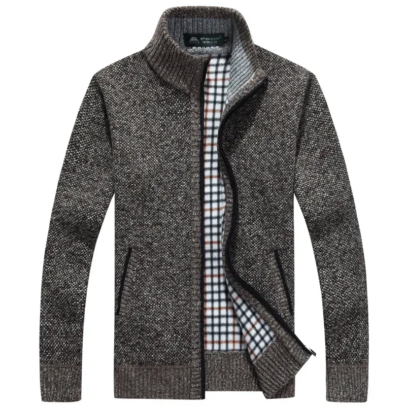 Men's Fleece Lined Knit Cardigan Jacket 6