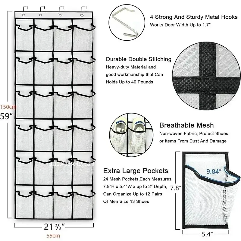 24-Pocket Wall-Mounted Shoe Organizer 6