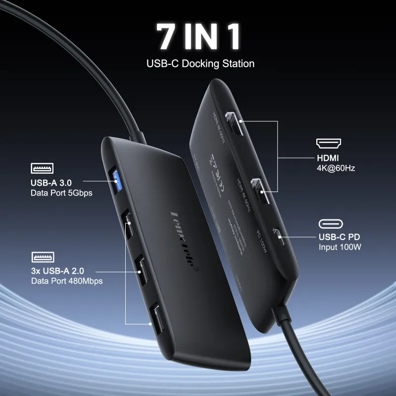 7-in-1 USB-C Dock Dual HDMI 4K 2