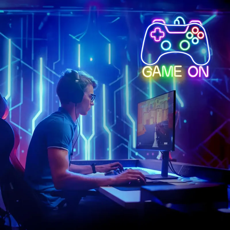 Gamer Neon LED Sign - Game On 3