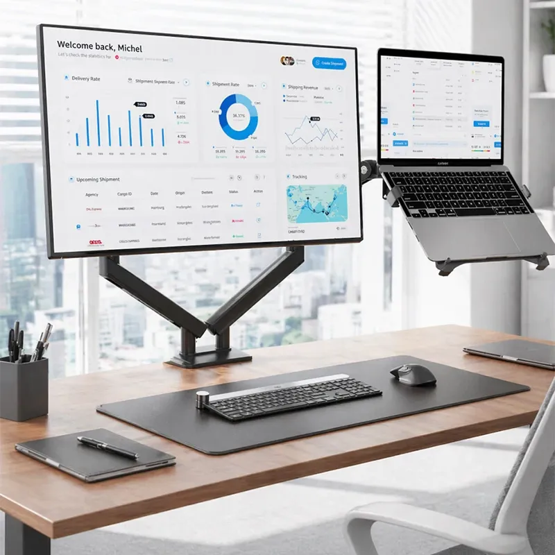 Dual Monitor & Laptop Gas Spring Mount 6