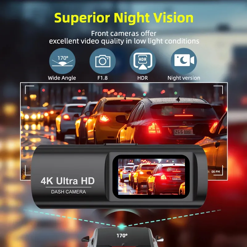 4K Dual Lens Dash Cam with WiFi & GPS 2