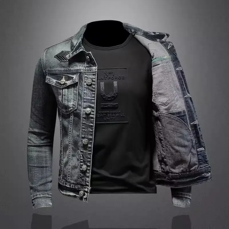 Men's Vintage Distressed Denim Jacket 2