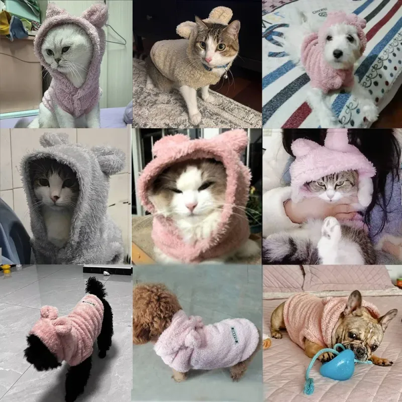 Pet Fleece Hoodie Cat & Dog Sweater 5