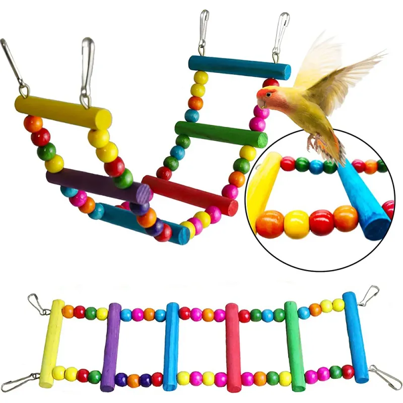 7PCS Parrot Toy Bird Cage Set 4