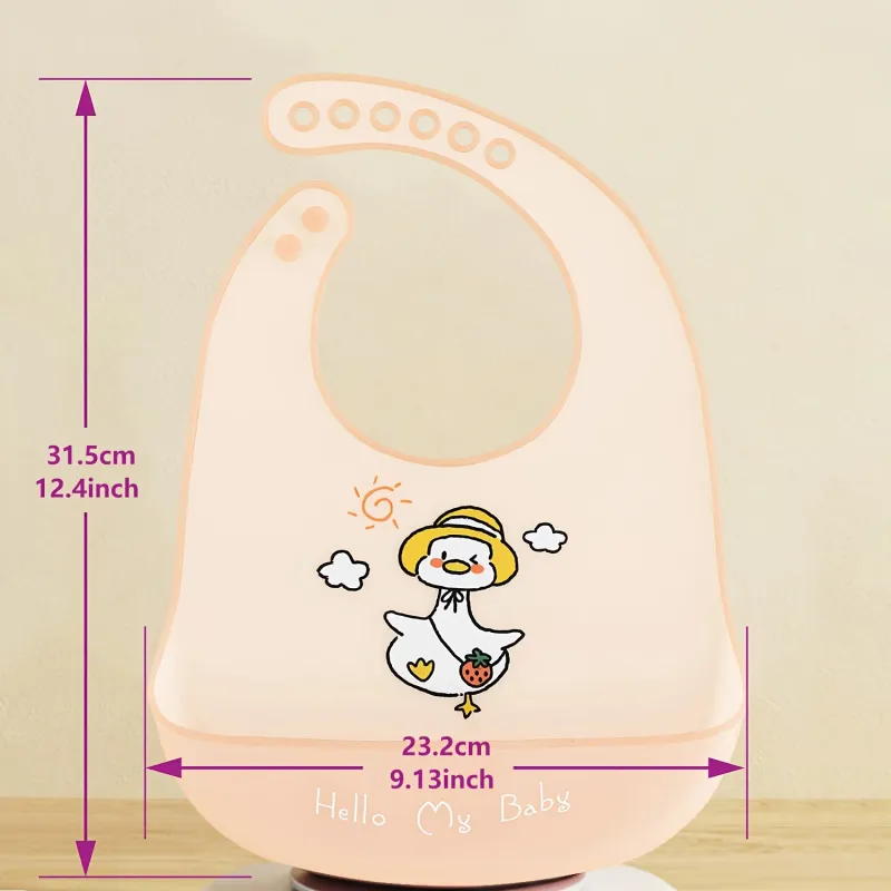 Waterproof Cartoon Animal Silicone Baby Bib 5