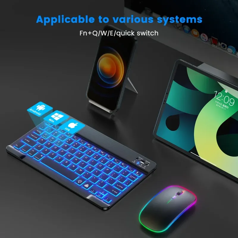 Rainbow Backlit Wireless Keyboard & Mouse 2