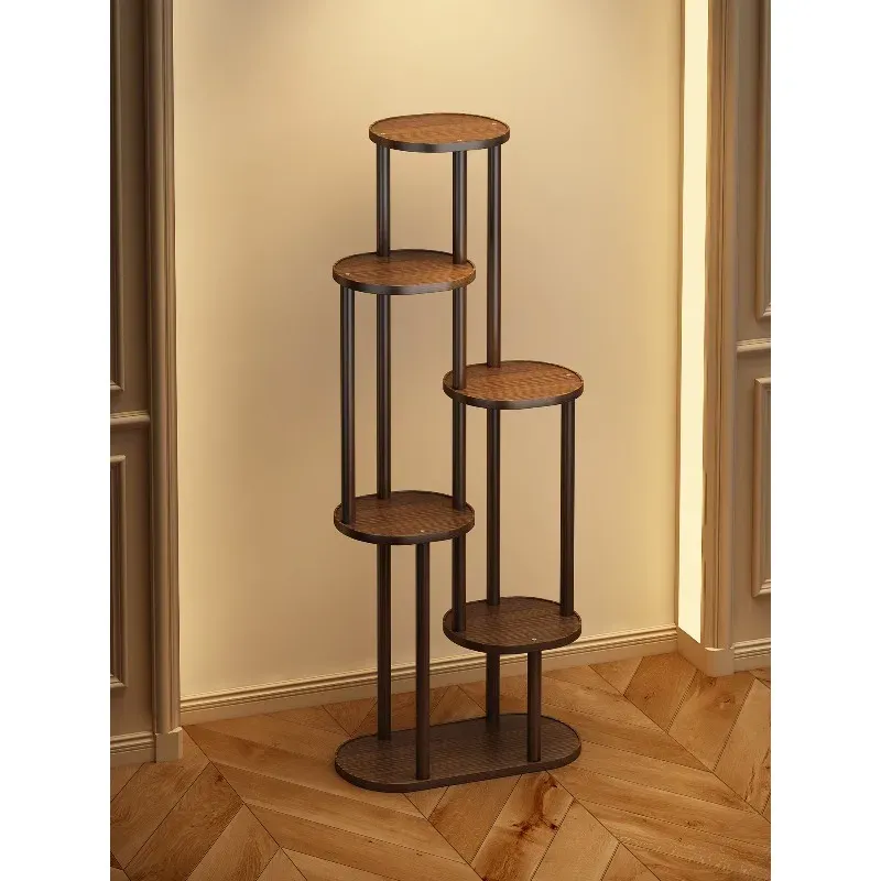 Rustic Wood Plant Stand Shelf 1