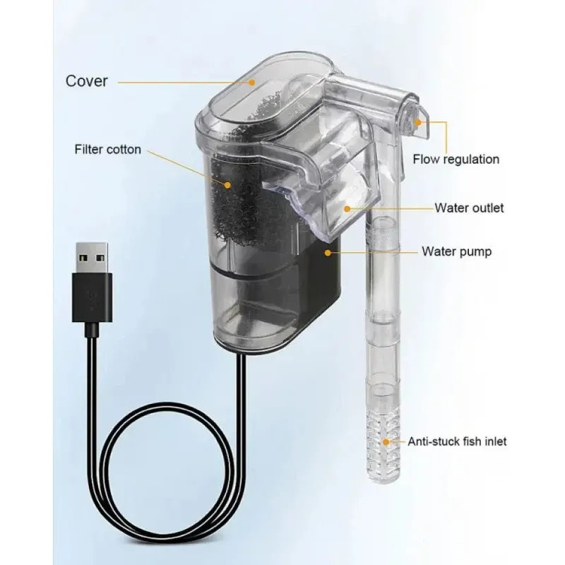 USB Mini Aquarium Filter 250L/H 2
