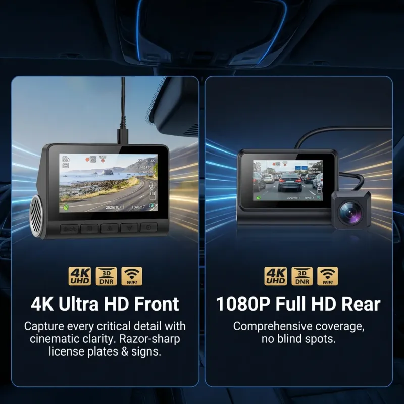 4K Dual Dash Cam with GPS & WiFi 2