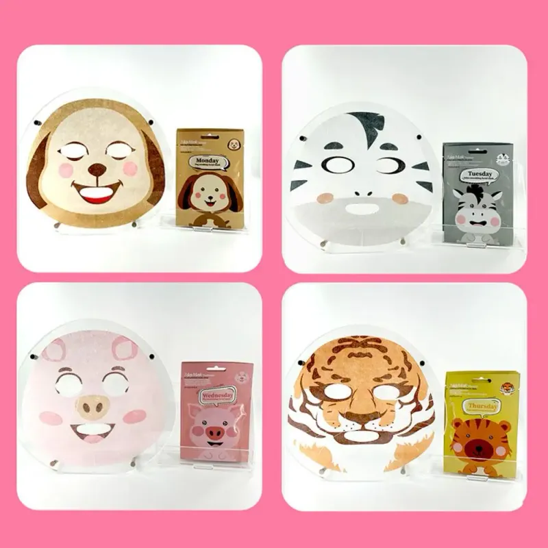 Cartoon Animal Facial Mask Set - 7pcs 5