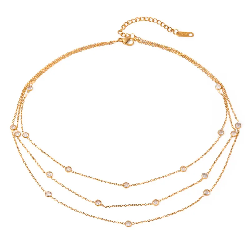 Gold Plated Crystal Bead Necklace 1