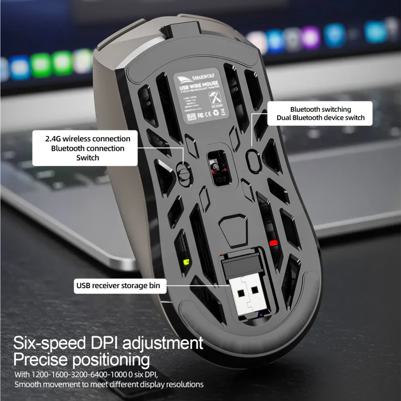 SmailWolf RS8 Wireless Gaming Mouse 5