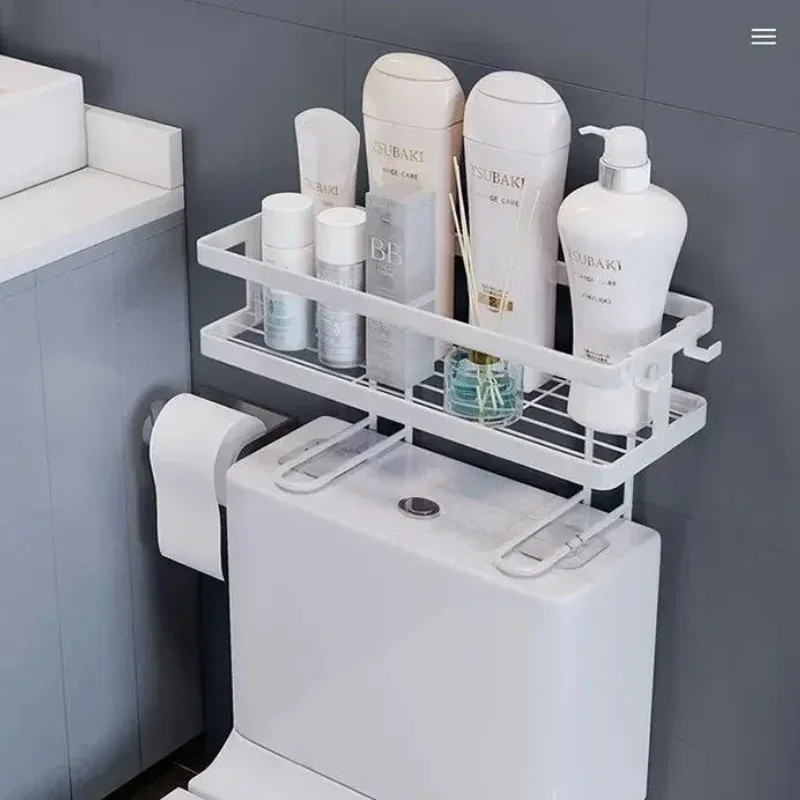 No Drill Bathroom Storage Shelf 2