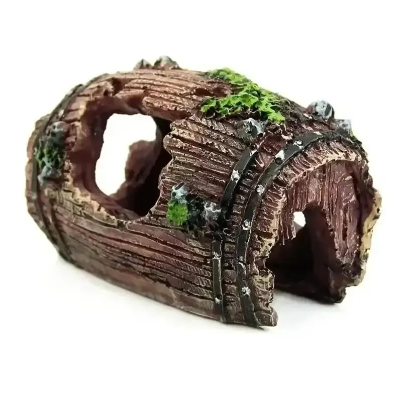 Resin Barrel Bucket Aquarium Decoration 1