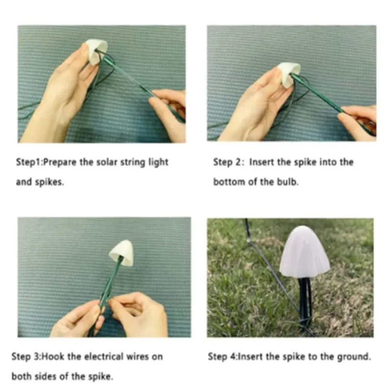 Solar Mushroom LED Garland Lights 4