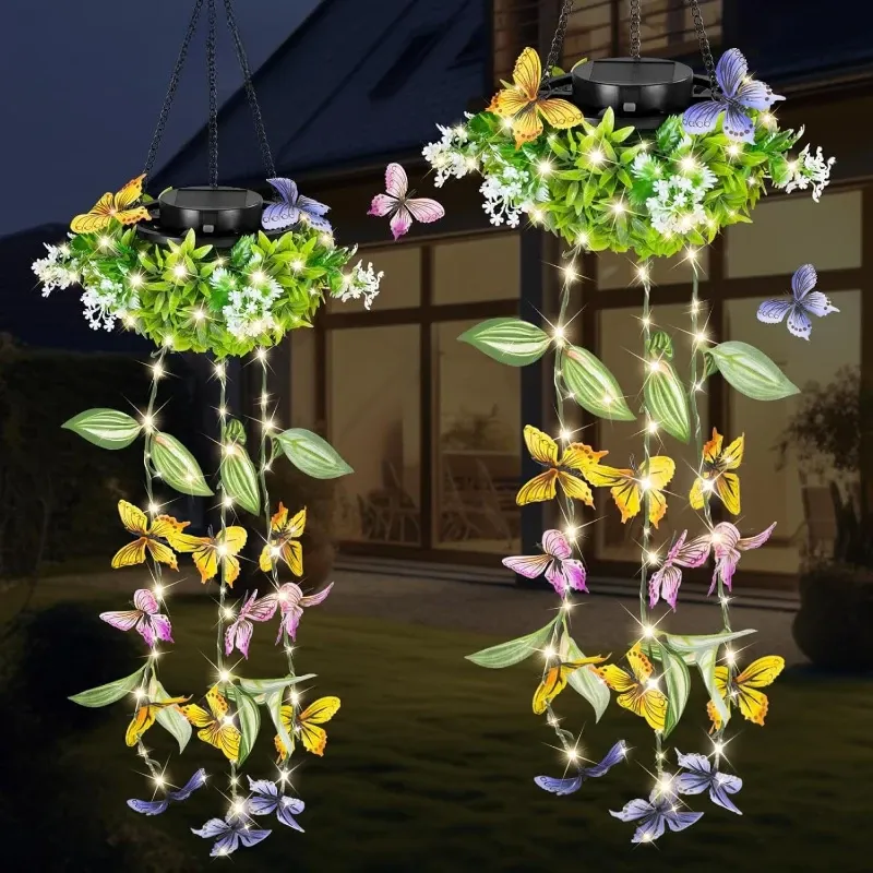 Solar Butterfly Vine String Lights 1