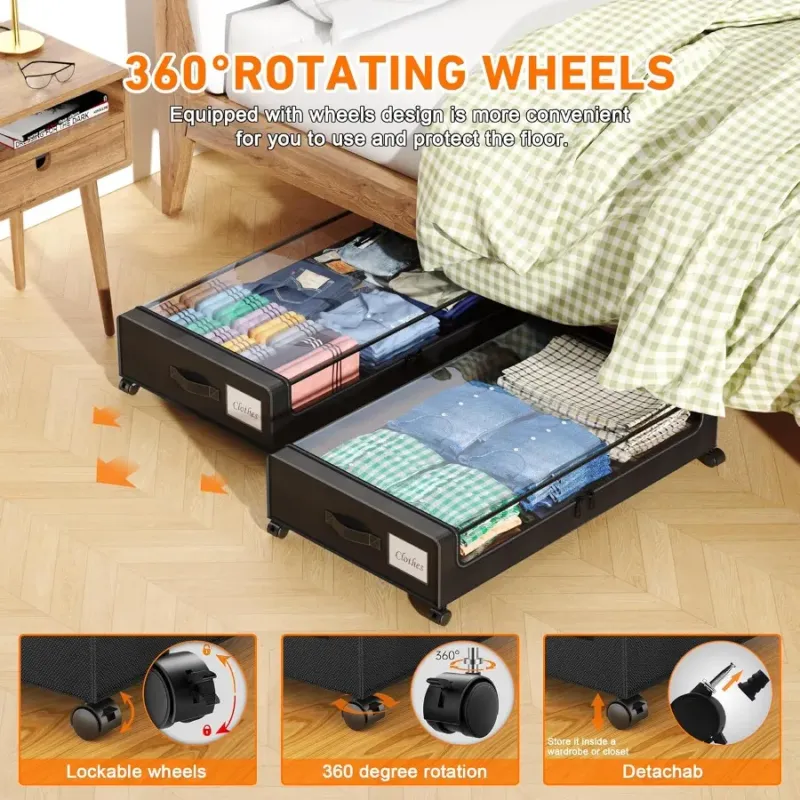 65L Under Bed Storage with Wheels 3