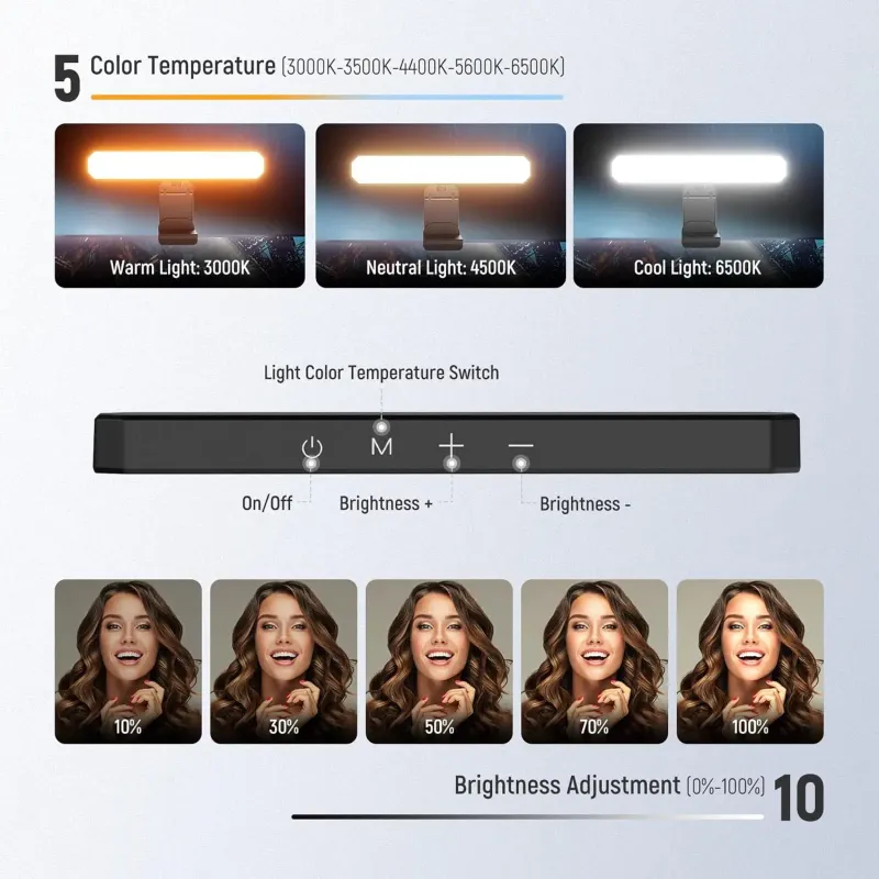 NEEWER 6W Bi-Color Monitor Light Bar Lamp 3