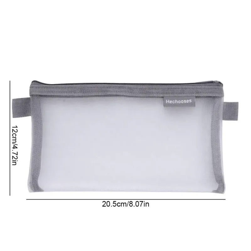 1pc Transparent Mesh Pencil Case Storage Student Simple Pencil Bag Large Capacity Pouches Stationery Organizer Pencilcase Holder 2