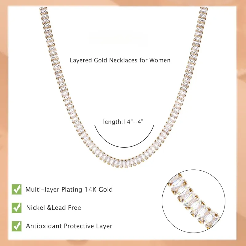 14K Gold Plated CZ Necklace 6