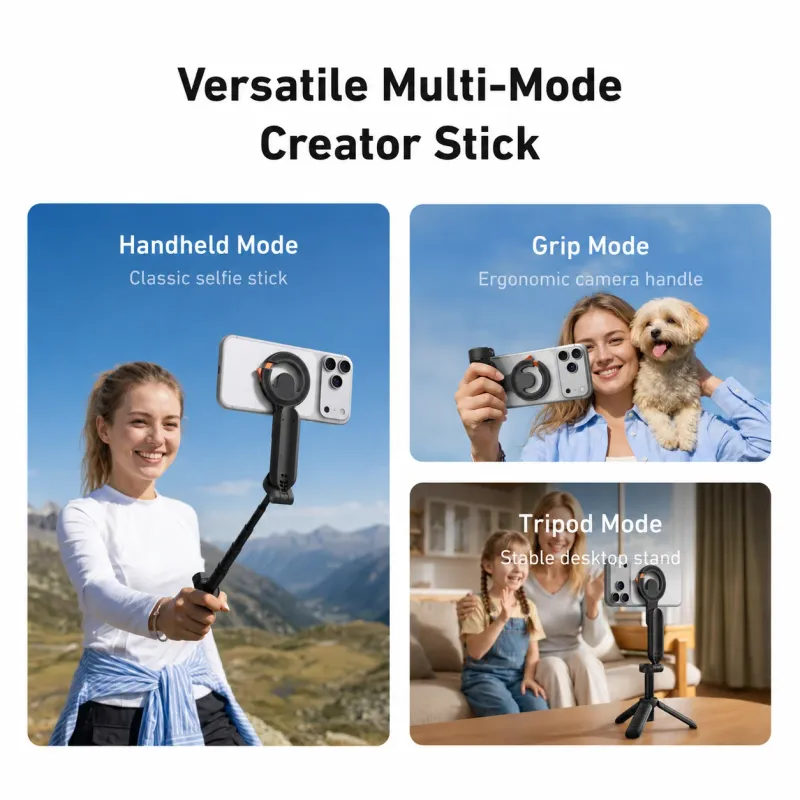 TELESIN Mini Magnetic Selfie Stick Tripod 3