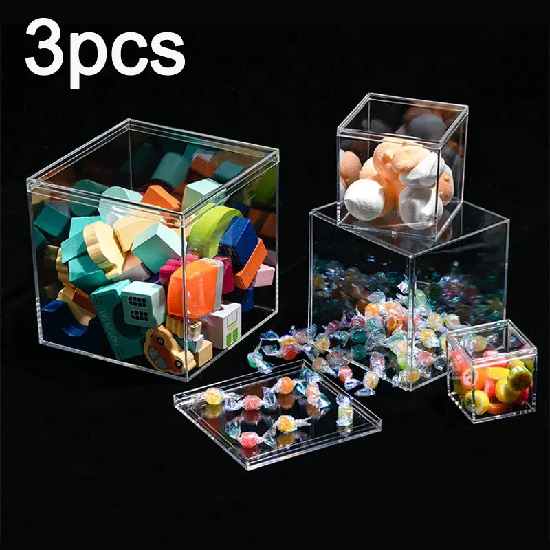 3pc Clear Acrylic Storage Boxes 1