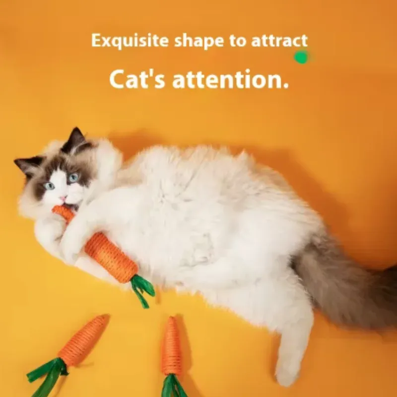 Cat Teething Sound Carrot Toy 2