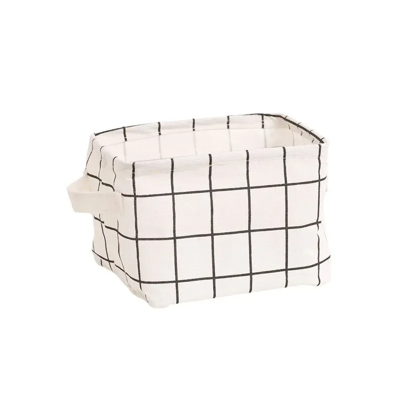 Linen Desktop Storage Basket with Handles 5