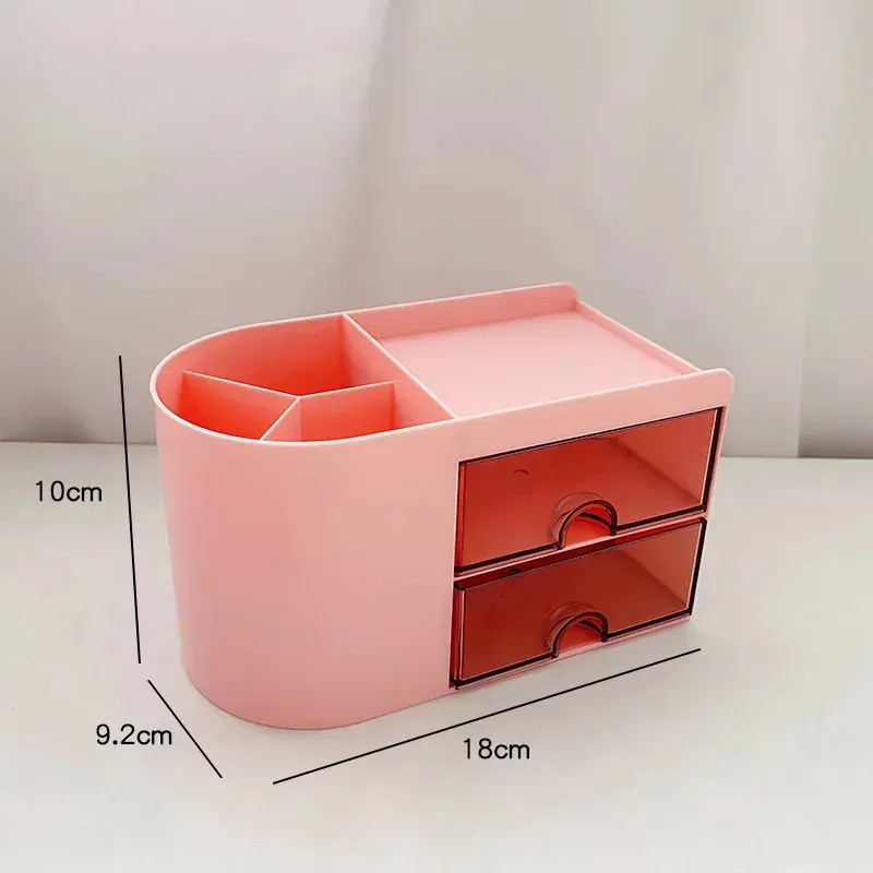 Simple Pen Holder With Drawer Multifunction Desktop Organizer Stationery Storage Box Student Office Desk Decorations 6