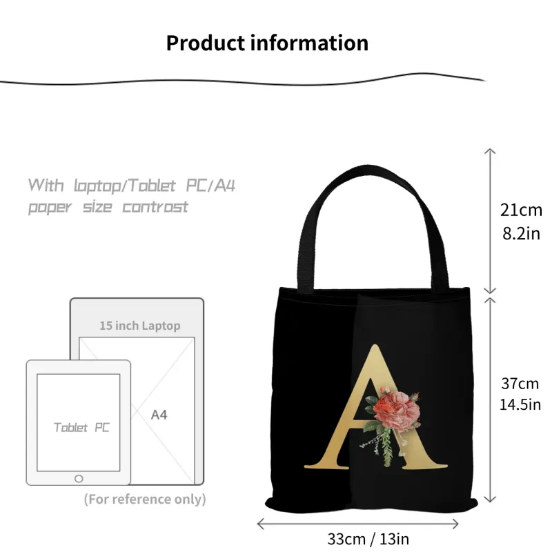 Personalized Canvas Tote Bag with Letter Printing 5