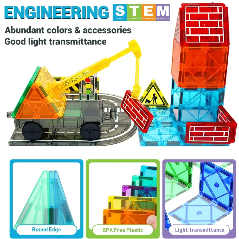Magnetic Road & Car Building Set 5
