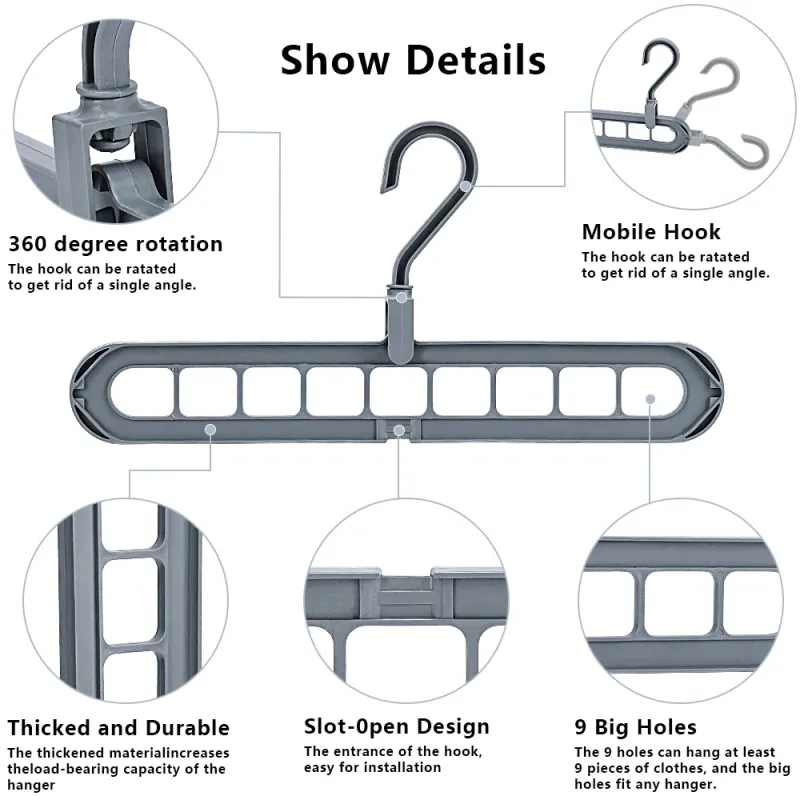 Foldable 9-Hole Collapsible Hanger 6