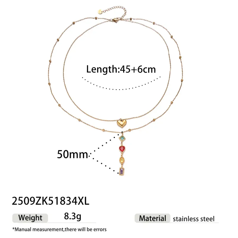 Gold Heart Zircon Choker Necklace 6