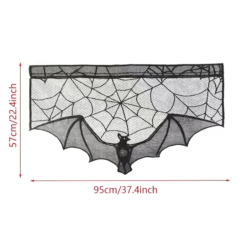 Halloween Lace Bat Spider Tablecloth 3