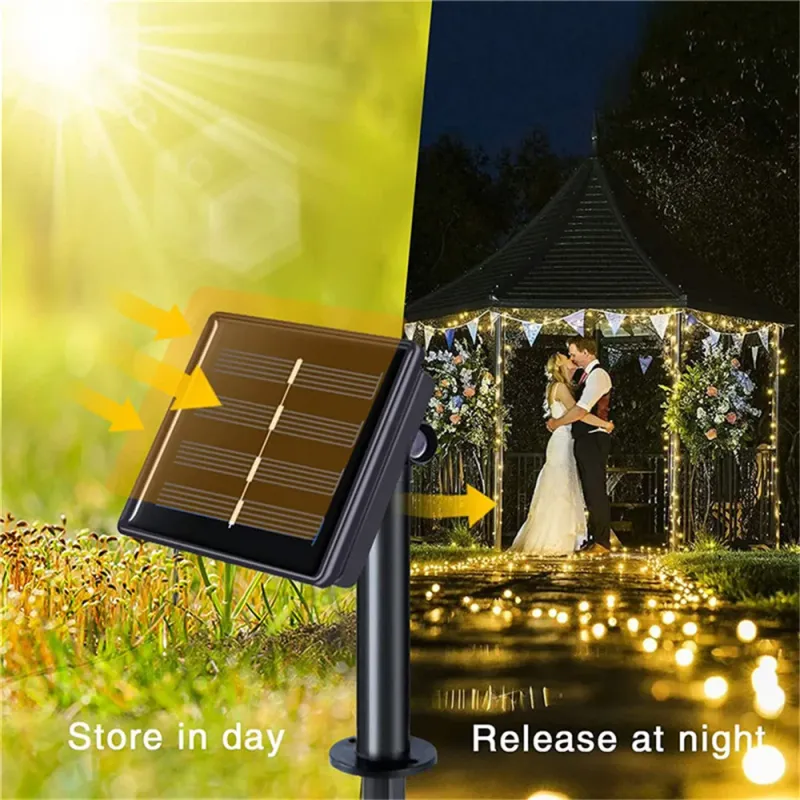 Solar Curtain LED String Lights 300 LEDs 2