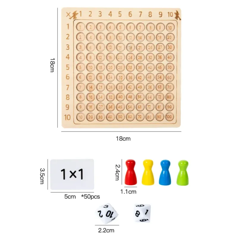 Wooden Montessori Multiplication Board 6