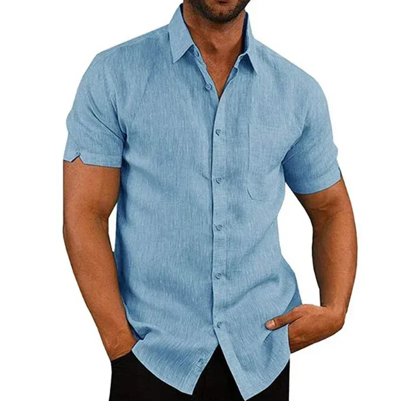 Men's Summer Cotton Linen Shirts 3
