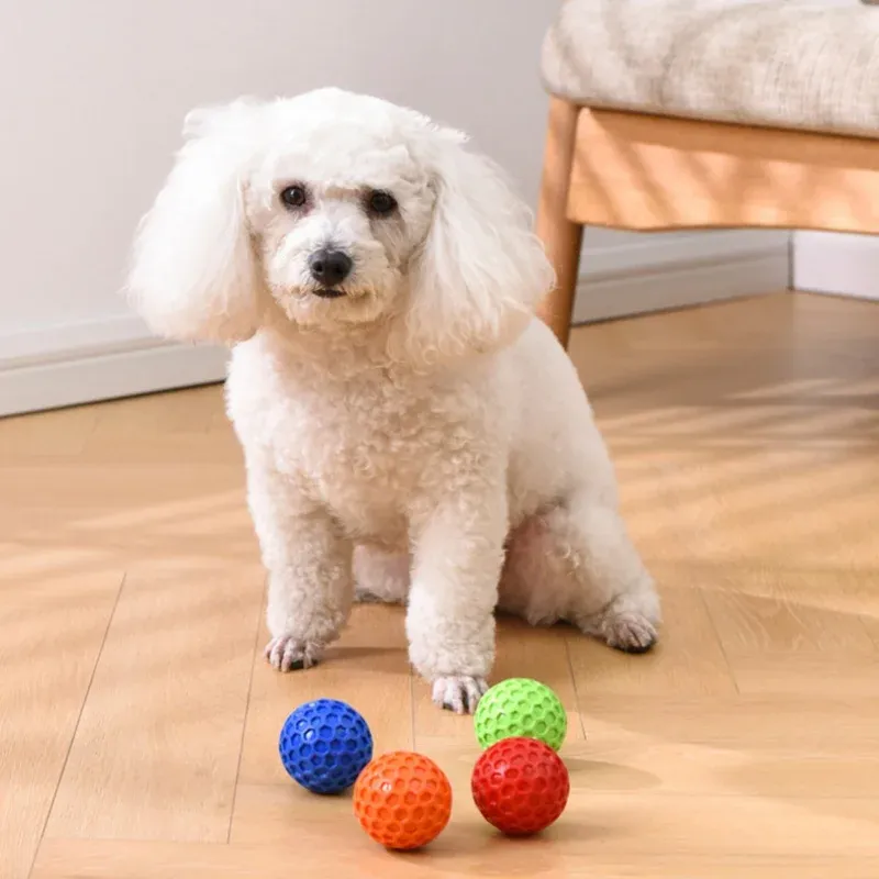Tough Rubber Squeaky Dog Chew Ball 2