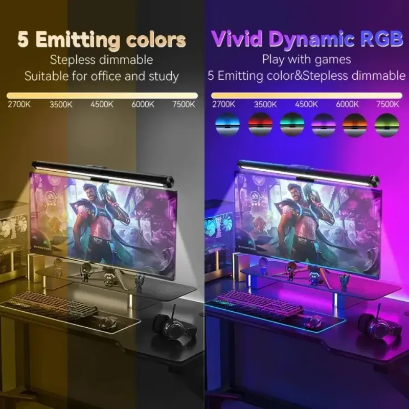 USB RGB Monitor Light Bar with Stepless Dimming 2