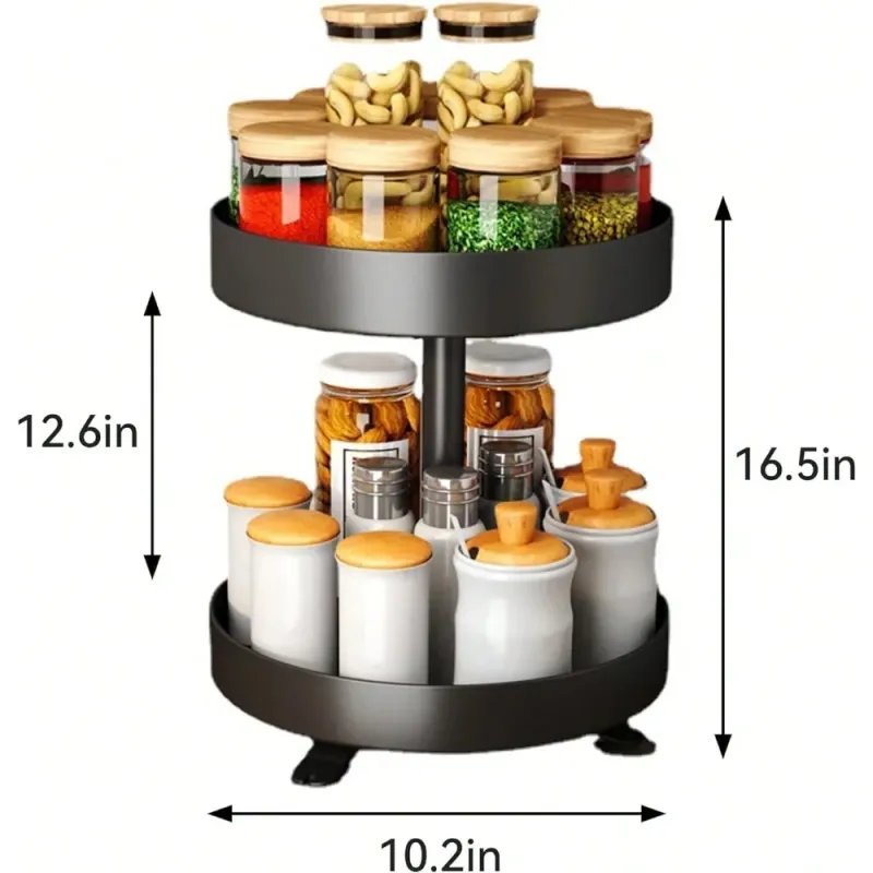 2-Tier Rotating Spice Rack Organizer 4
