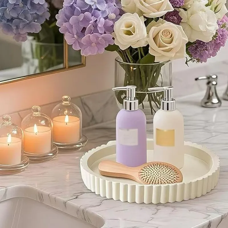 Round Silicone Vanity Tray Matte Finish 4