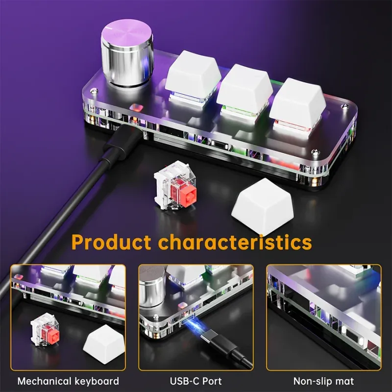 3-Key Macro Mechanical Keypad 5