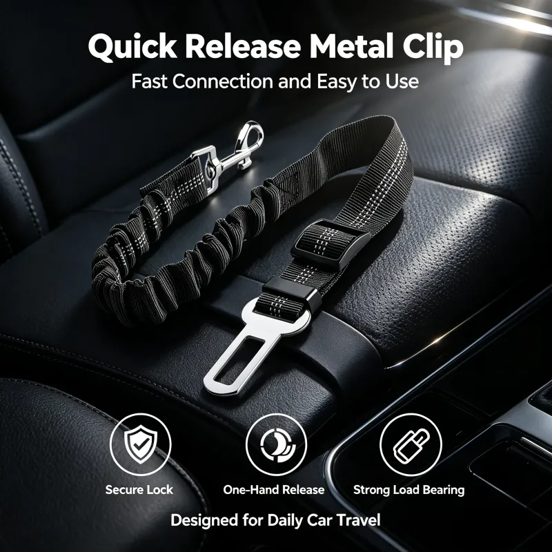 Adjustable Elastic Dog Car Seat Belt Leash 2