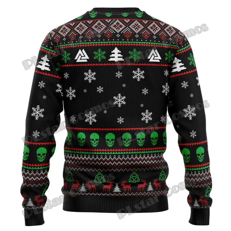 Valhalla Skulls 3D Ugly Christmas Sweater 4