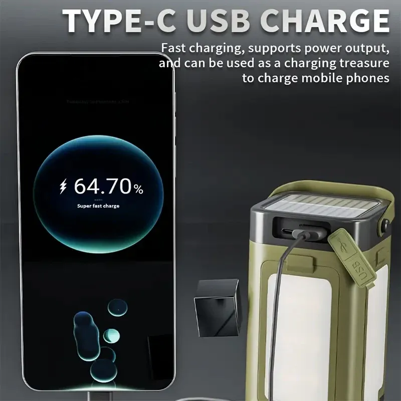 Solar Camping Light with Power Bank 6