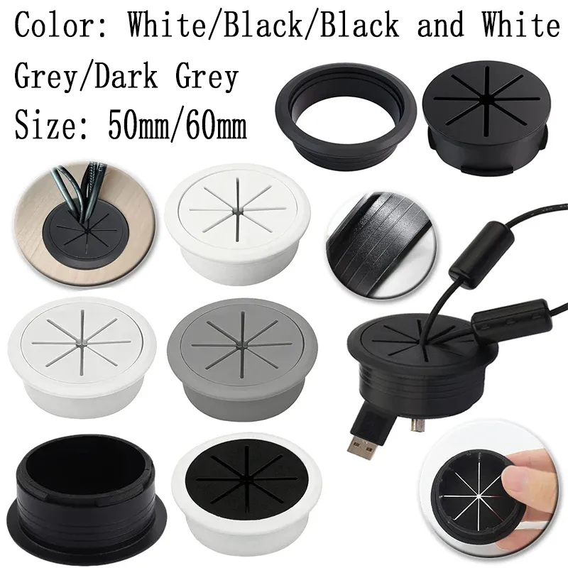Cable Grommet Desk Cord Hole Cover 50/60mm 1