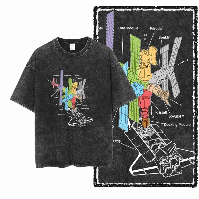 Astronaut Space Graphic Acid Wash Tee 3
